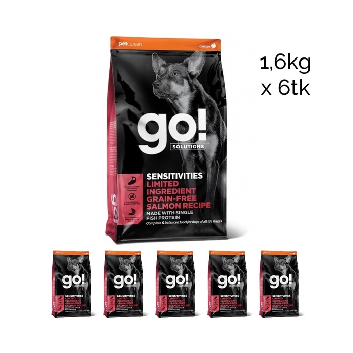 Go! Sensitivities Lõhega Kuivtoit Koerale ja Kutsikale 1,6kg x 6tk