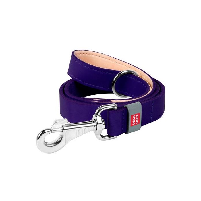 Кожаный поводок, Waudog Classic, Фиолетовый 20мм x 122см