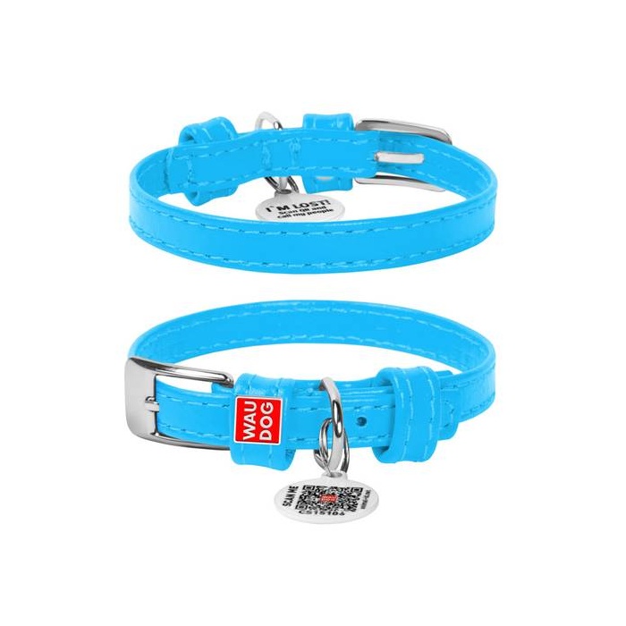 WAUDOG Glamour Nahast Kaelarihm Koerale, Sinine 25mm x 38-49cm