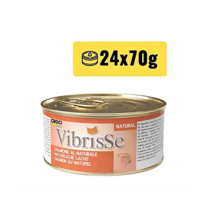Vibrisse Natural Kassikonserv Lõhega 70g x 24tk