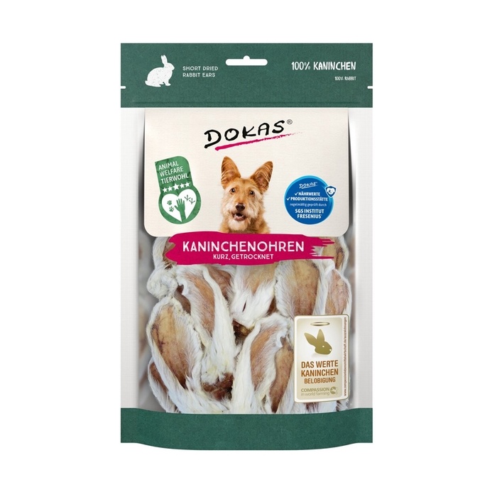 Dokas Maius Koerale - Kuivatatud Küülikukõrvad Karvaga 100g