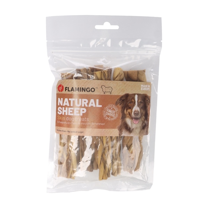 Flamingo Naturaalne Maius Koerale - Punutud Lamba Nahk 100g