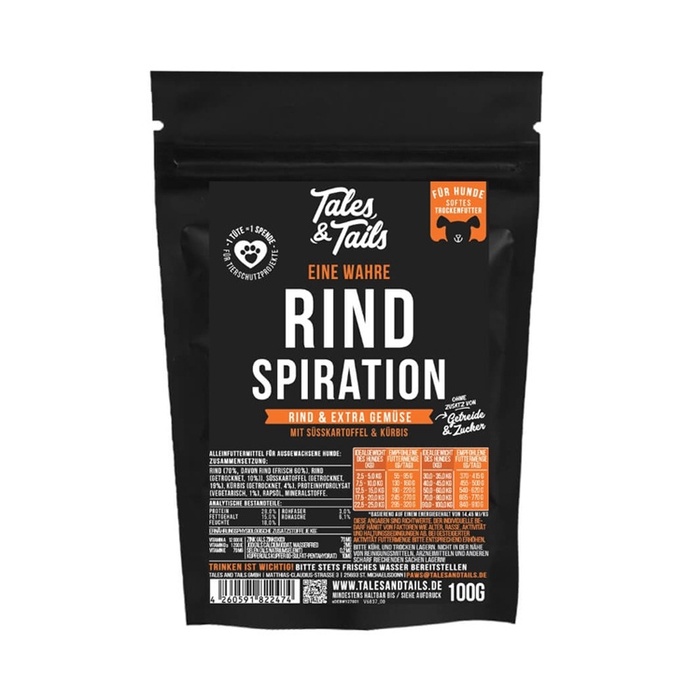 Tales and Tails Pehme Kuivtoit Täiskasvanud Koertele (70% Veiseliha) 100g