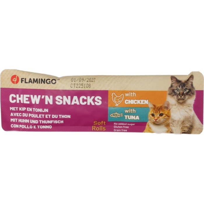 Flamingo Chew’n Snacks Cat Treat with Chicken & Tuna 10 g