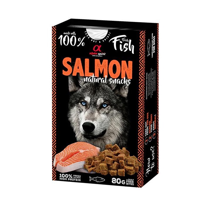 Alpha Spirit Natural Snack - Lõhega Maiused Koerale 80g