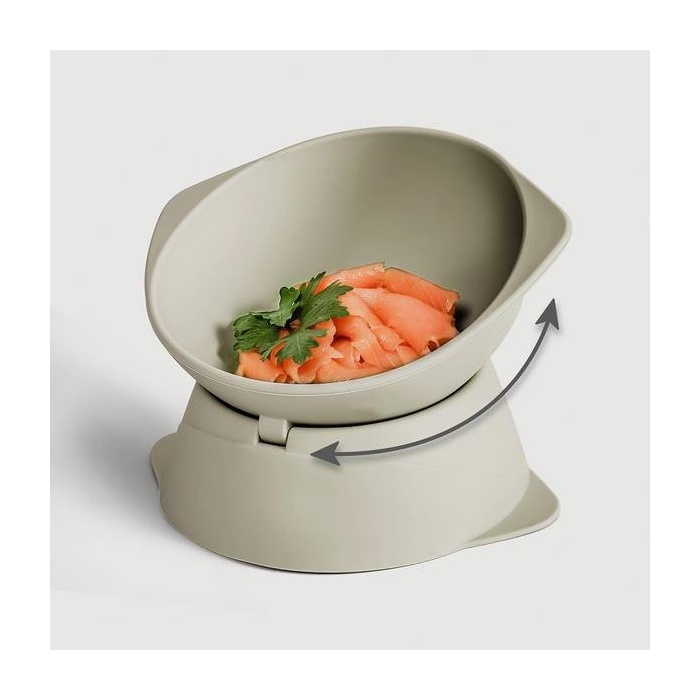 ne&no® Elevated Silicone Cat Bowl + Adjustable Tilt, Sage green