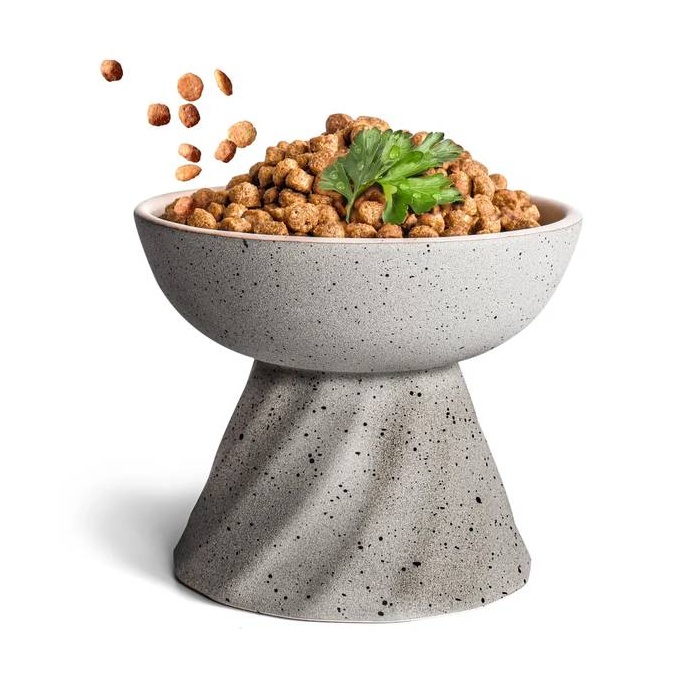 ne&no® приподнятая керамическая миска для кошек с эффектом камня