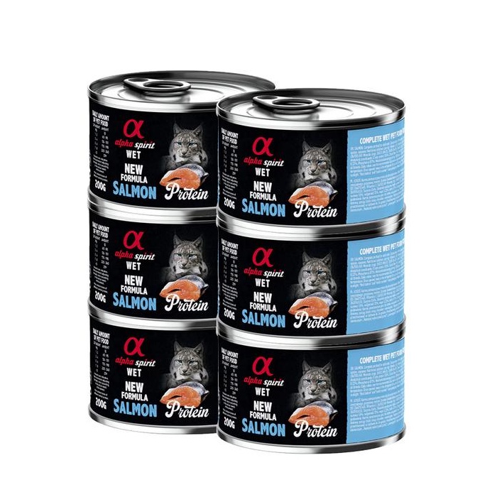 Alpha Spirit Konserv Steriliseeritud Kassidele (94% Lõhe) 200g x 6tk