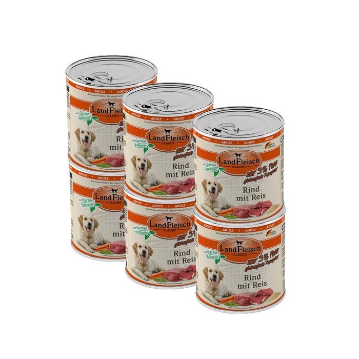 Landfleisch Classic Koerakonserv Veiseliha ja Riisiga (Vähese rasvasisaldusega) 800g x 6tk