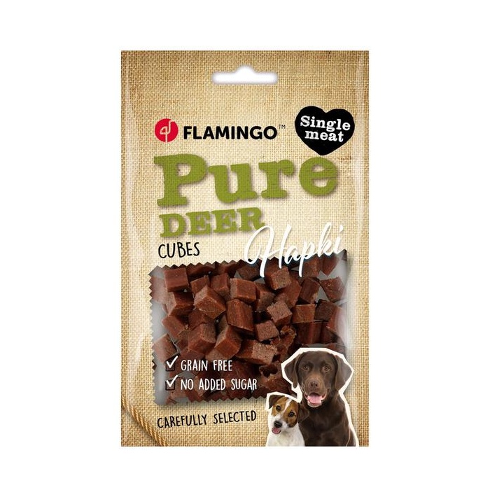Flamingo Лакомство для собак - Hapki кубики из оленины 85 г