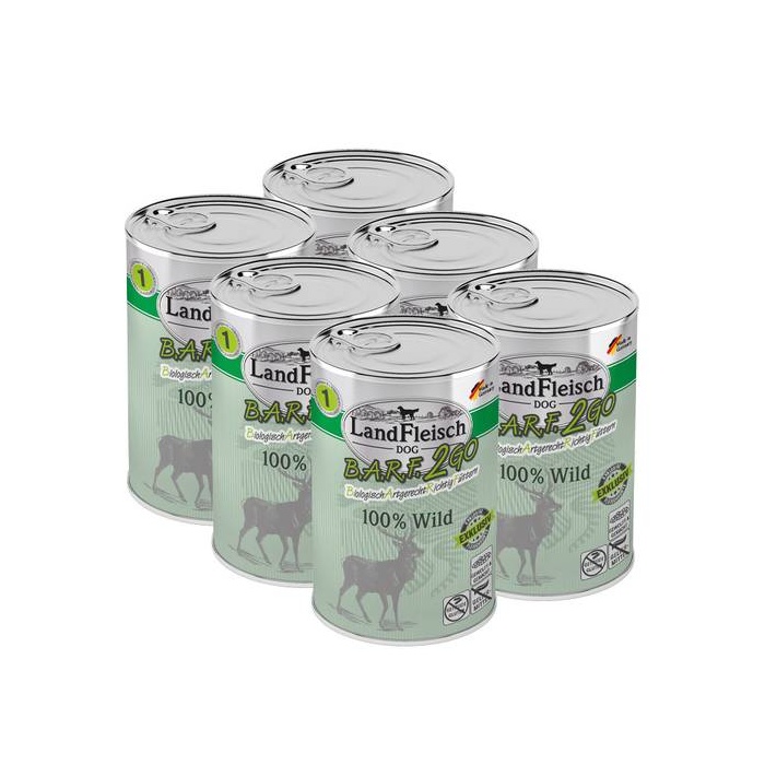 Landfleisch BARF2GO konservēta suņu barība ar 100% medījuma gaļu 400g x 6