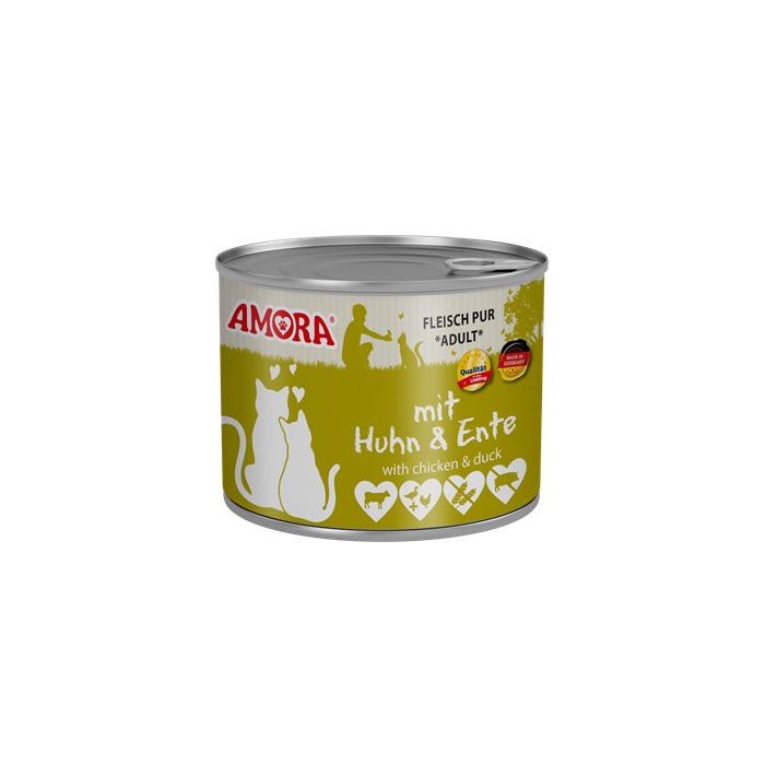 Amora Консервы для кошек с говядиной, курицей и уткой 200г