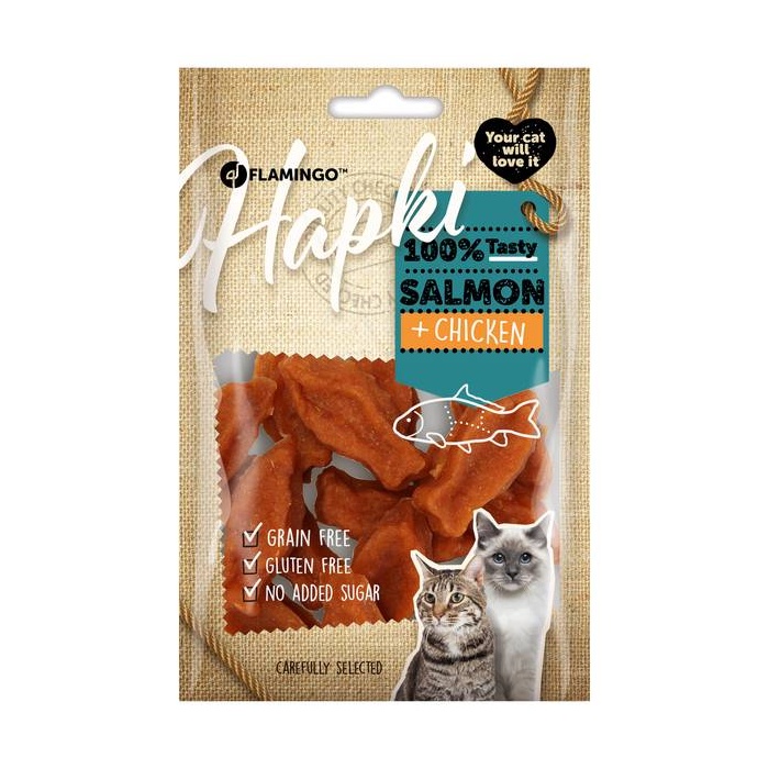 Flamingo Лакомство для Кошек - Hapki Рыбки с Лососем и Курицей 50г