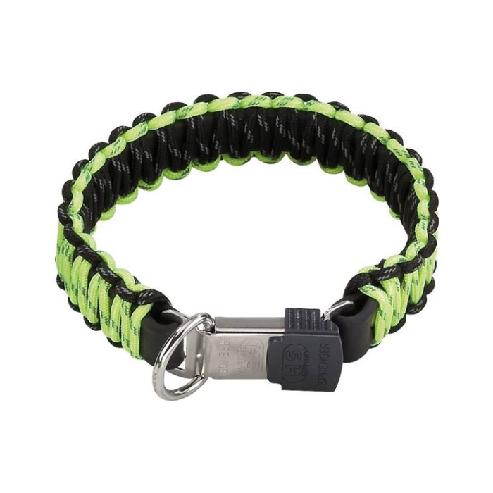 HS Sprenger Paracord Kaelarihm Must/Kollane 60cm