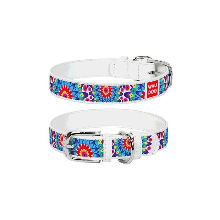 WAUDOG Kaelarihm Koerale Flowers, Valge 25mm x 38-49cm 