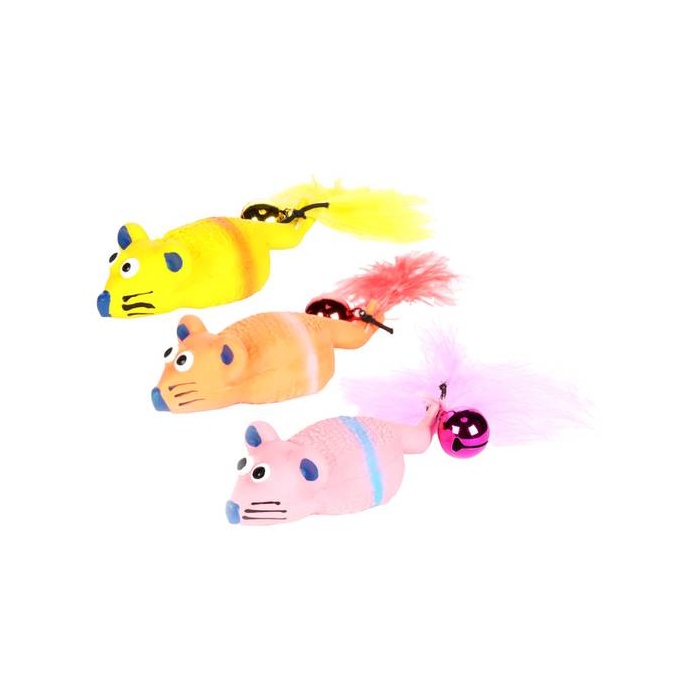 Flamingo Игрушка для кошек "Мышка с бубенцом", латекс, 12см