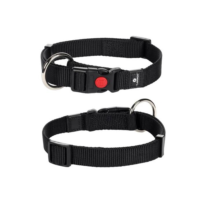 Flamingo Nailonist Kaelarihm "Ziggi", Must 20-35cm x 10mm