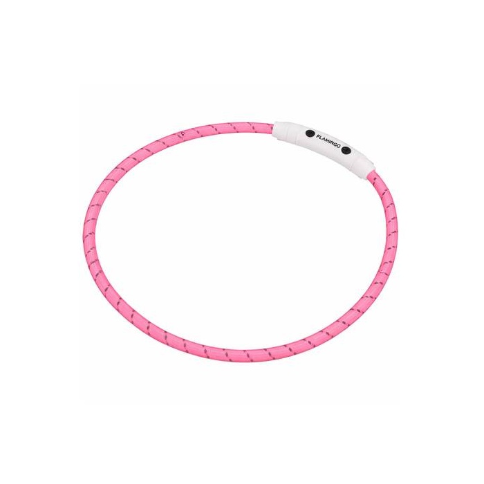 Flamingo LED Vilkuv Kaelarihm Koerale "Visio Nylon", Roosa 33-63,5cm