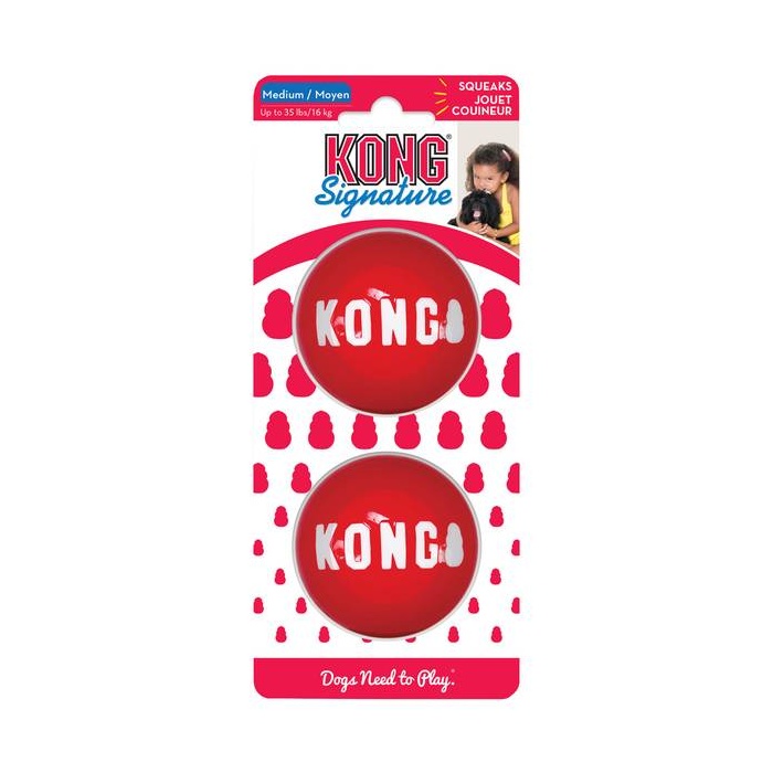 KONG Dog Toy Signature Ball 2pcs M