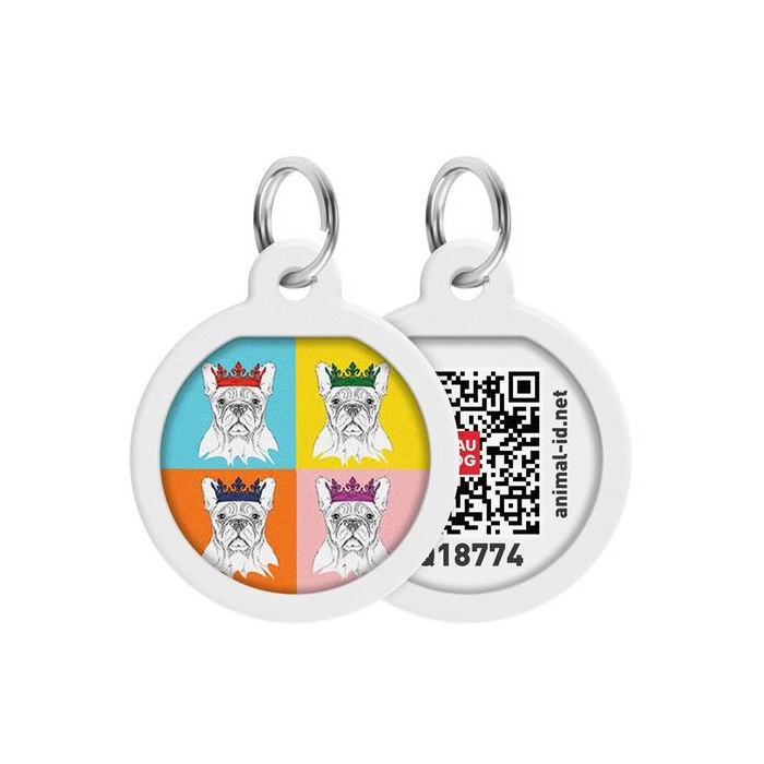 WAUDOG Smart ID Metal Tag QR-code "Frenchie" 25mm