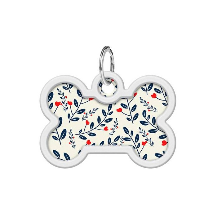 WAUDOG Smart ID Metal Tag (Bone) QR-code "Plants" 28x40mm