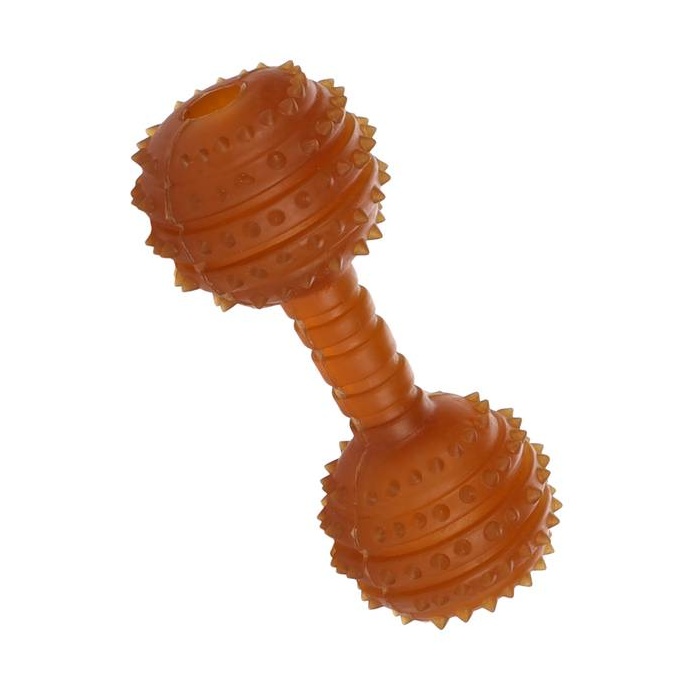 Dog Toy Natural Rubber Rubba Dumbbell with Spikes 12x5x5cm