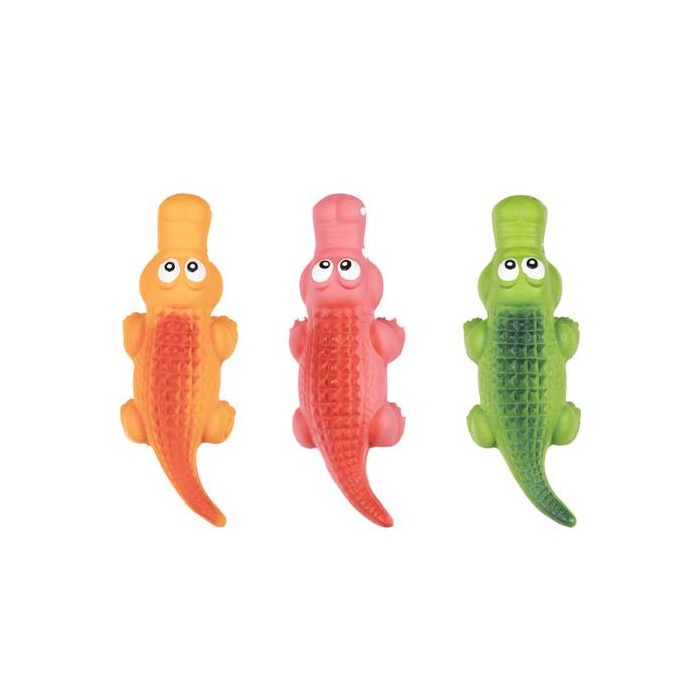 Flamingo Dog Toy Latex Crocodile 14.5cm