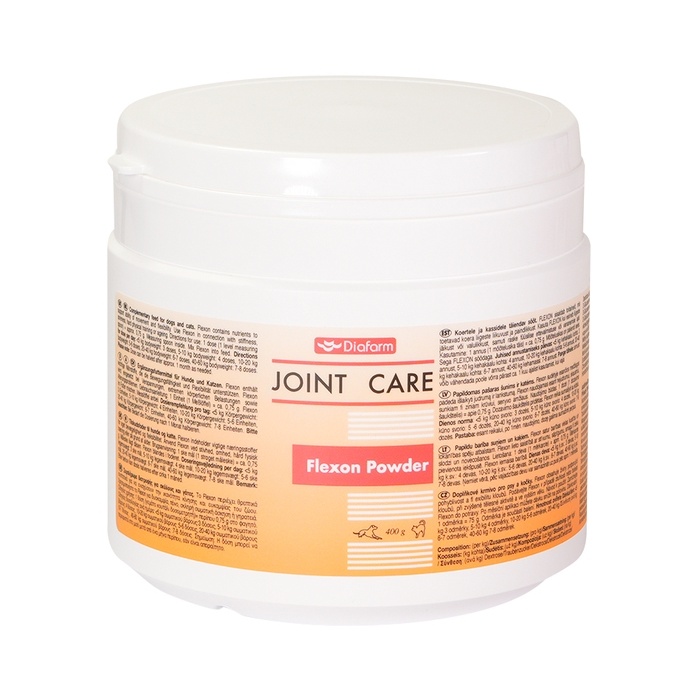 Diafarm Flexon Pulber Koerte ja Kasside Liigeste Toetamiseks (Glükosamiin, MSM, Kondriotiin) 400g 