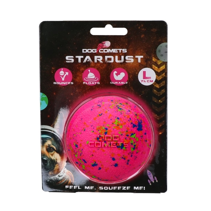 Dog Comets Игрушка для собак – мяч Stardust, розовый L 7,5см