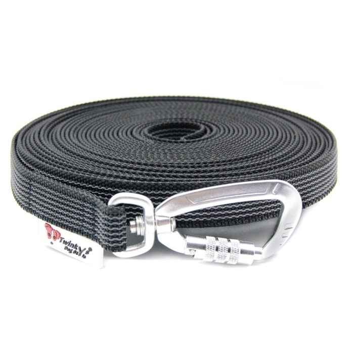 Twinkys Rubber-Coated Leash (with safety carabiner) 20 mm x 2 m / without handle
