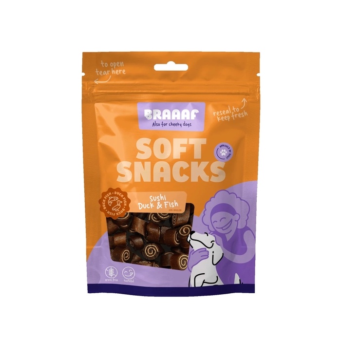 Braaaf Maiused Koerale, Soft Snack Sushi - Part & Kala 85g