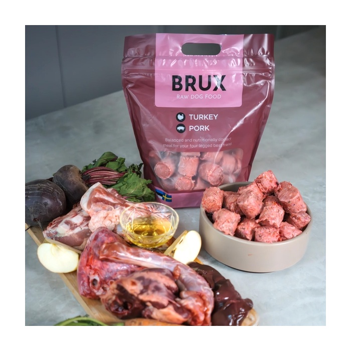 Brux tasakaalustatud toortoit koertele lihapallid kalkuni & sealihaga 1,2kg