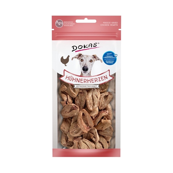 Dokas Maius Koerale - külmkuivatatud kanasüdamed 22g 