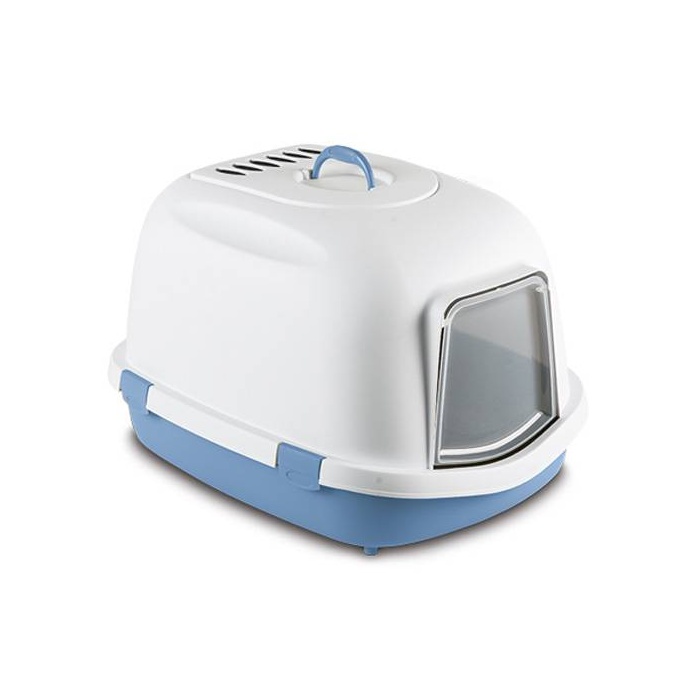 Stefanplast Кошачий туалет "Super Queen" с фильтром Белый/синий