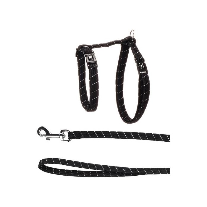 Flamingo Helkuriga Traksid Kassile 22-32cm + Jalutusrihm 110cm, Must