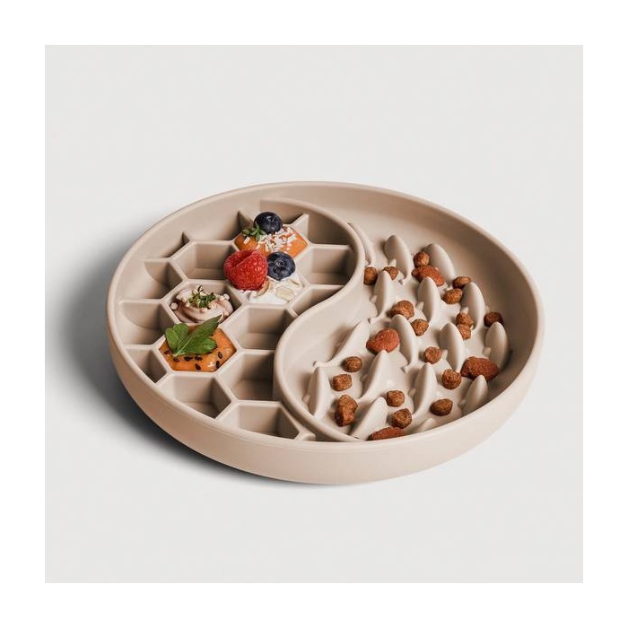 ne&no® Söömist Aeglustav Kauss / Lakkumismatt Kassidele & Koertele | Taupe