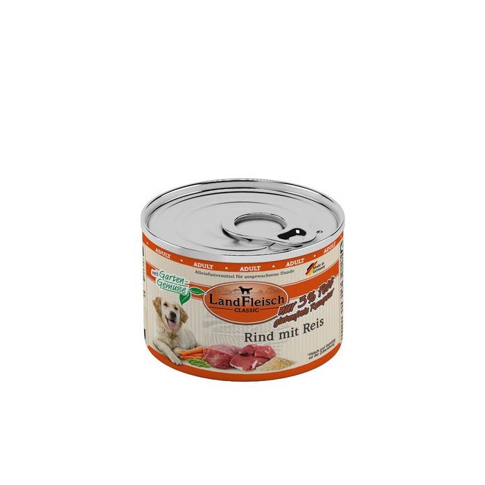Landfleisch Classic Консервы для собак с говядиной и рисом (с пониженным содержанием жира) 195г