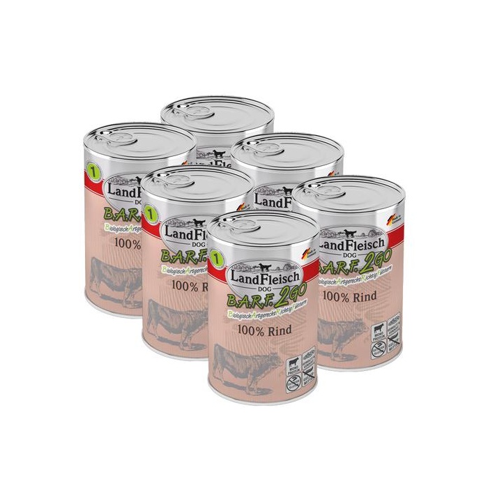 Landfleisch BARF2GO Консервы для собак 100% говядина 400 г x 6