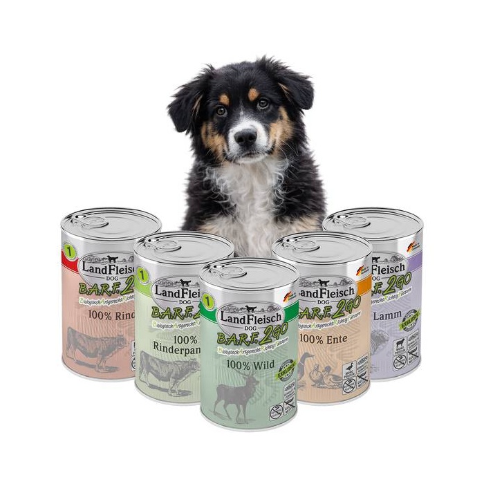 LandFleisch BARF2GO Консервы для собак – пробный набор, 100% мясо, 400 г x 5 шт.