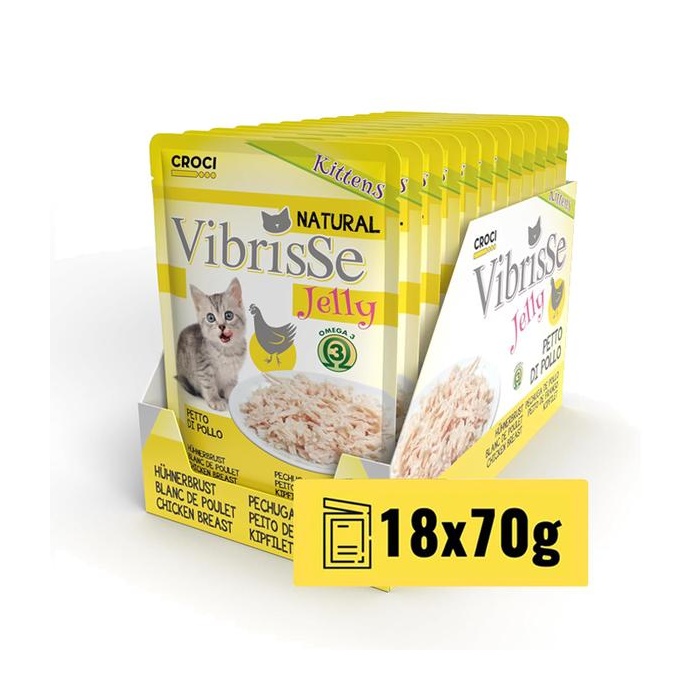 Vibrisse желе для котят - курица 70г x 18