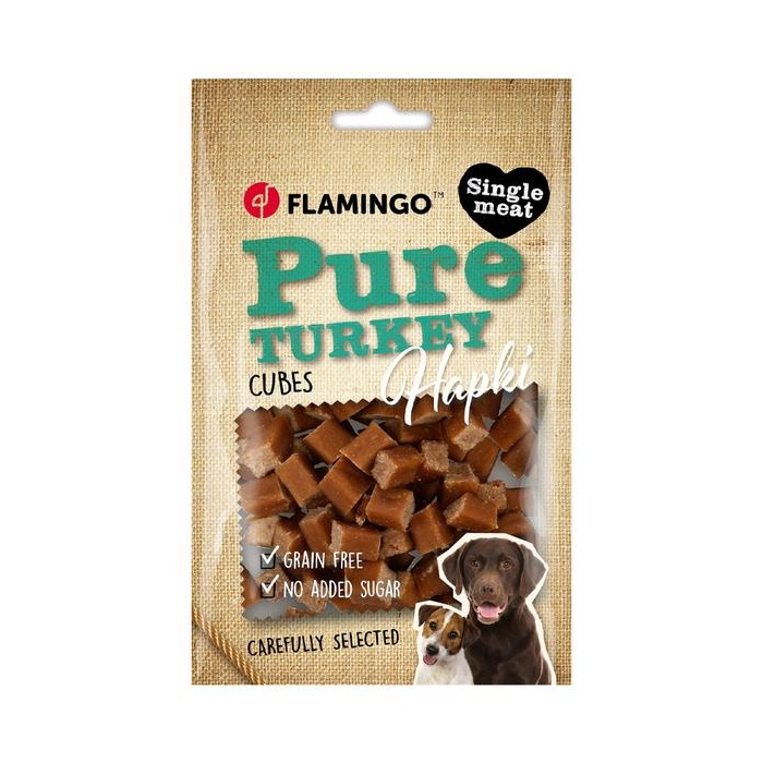 Flamingo Лакомство для собак - Hapki кубики из индейки 85 г