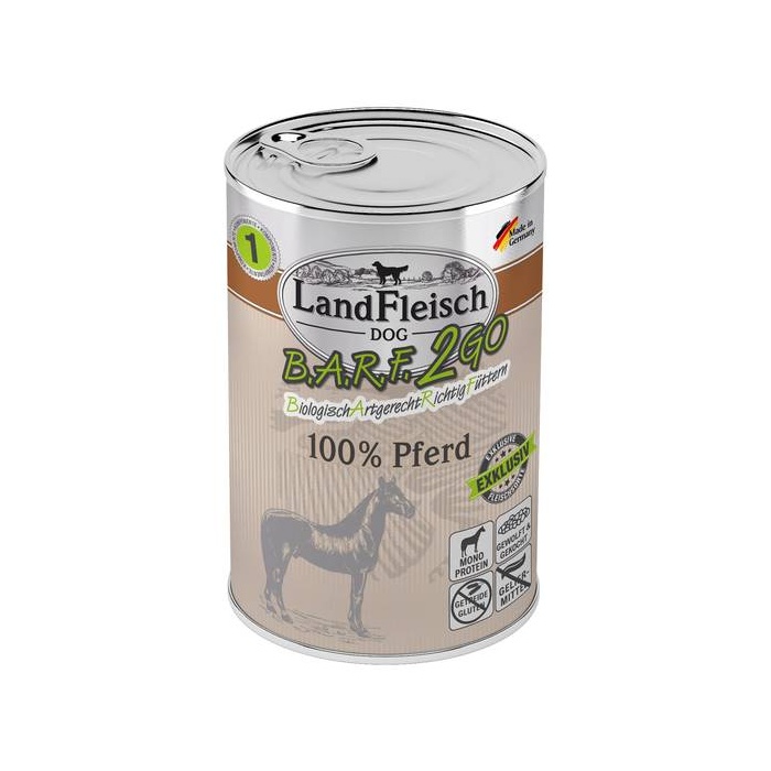 Landfleisch BARF2GO Koerakonserv 100% Hobuselihaga (Pferd) 400g
