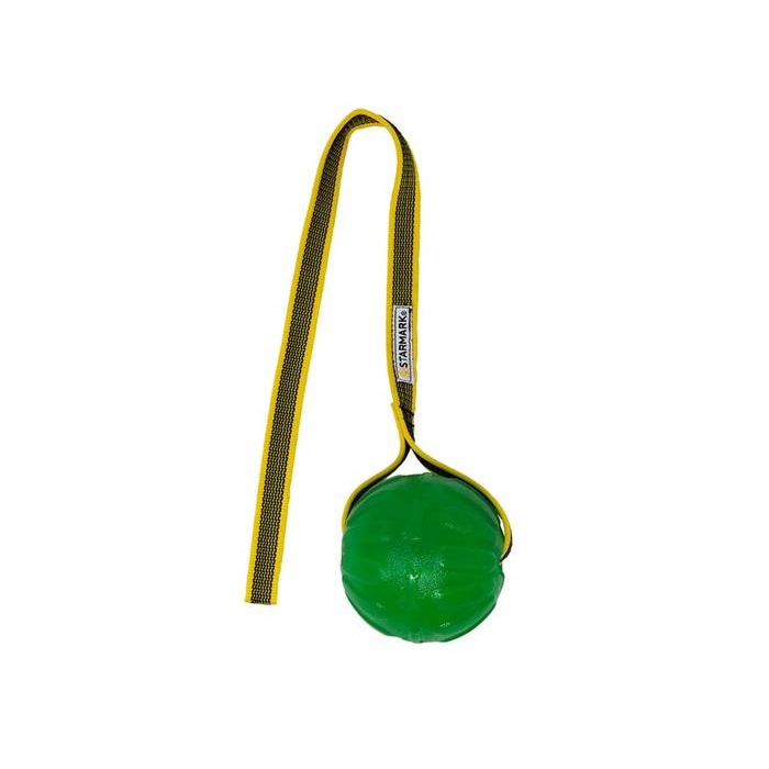 Starmark Žaislas šunims, GripCord Chewball su virvele M/L 9cm (Plūduriuoja vandenyje)