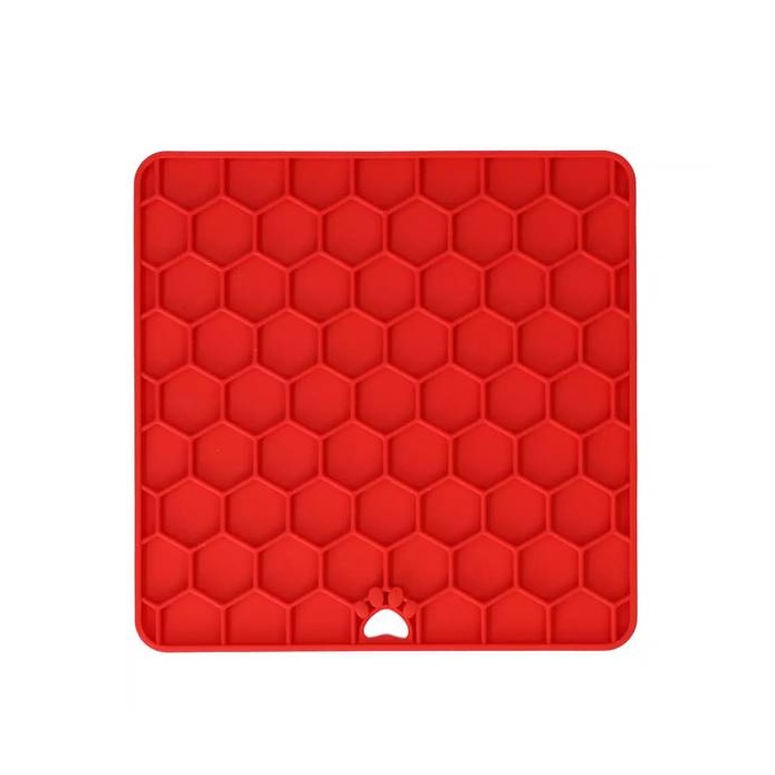 Eat Slow Live Longer Lakkumismatt Koerale, Punane 18x18cm