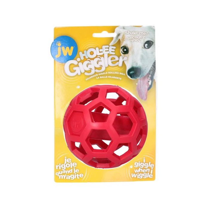 JW Hol-EE Mänguasi Koerale - Giggler, Punane 11,5cm