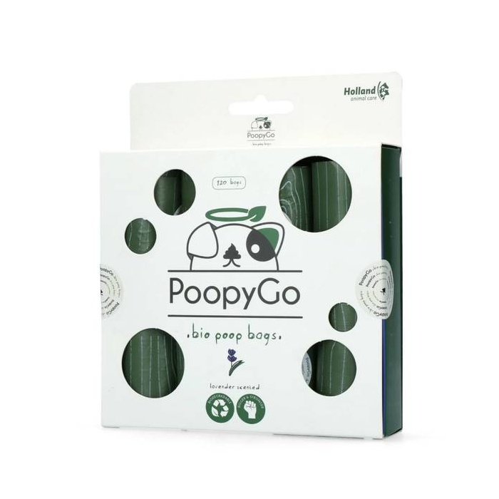 PoopyGo Biolagunevad Kakakotid Koerale 120tk (8x15 kotti), Lavendlilõhnalised