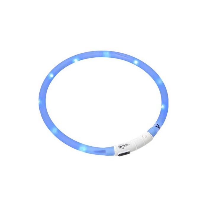 Flamingo LED Vilkuv Kaelarihm Koerale "Visio Light", Sinine 20-70cm