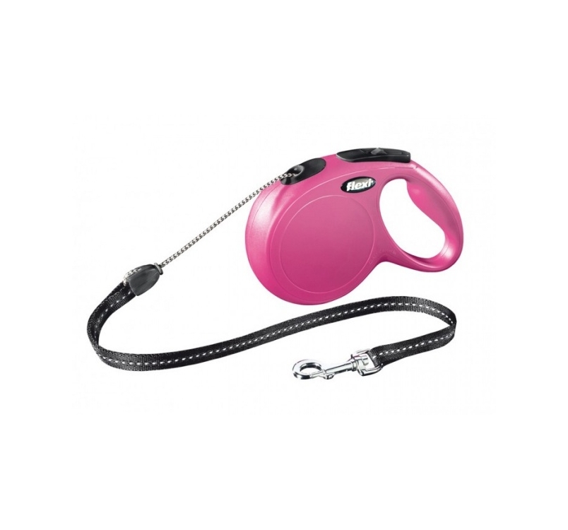 Flexi New Classic M Pink Cord 8m up to 20kg