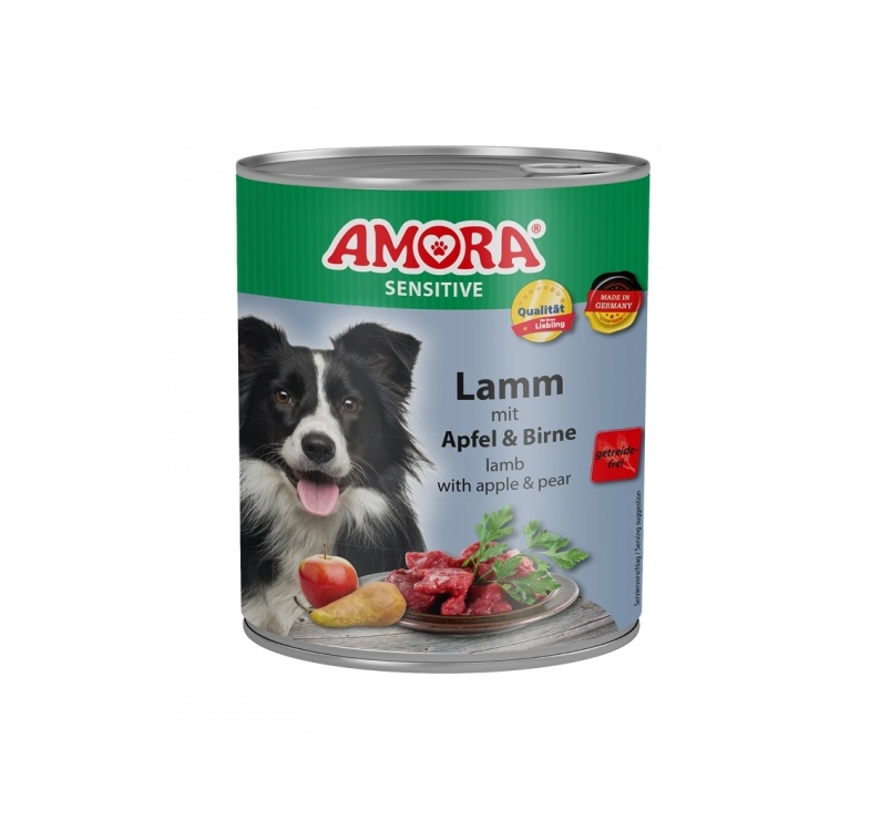 Amora Canned Dog Food Sensitive (Lamb, Apple, Pear) 800g
