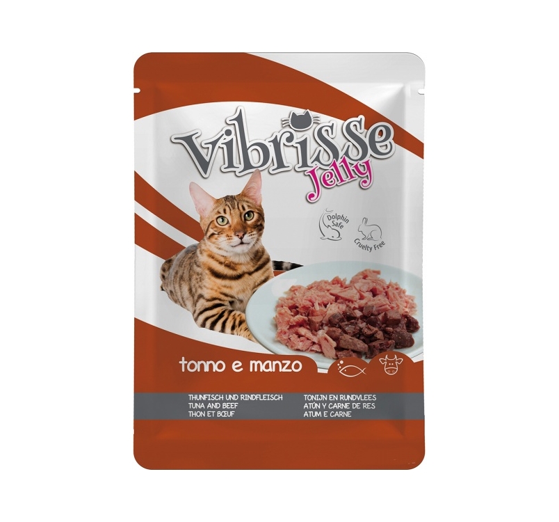 Vibrisse желе для кошек - Тунец и говядина 70г